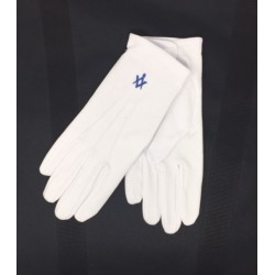 White Gloves with Dark Blue...