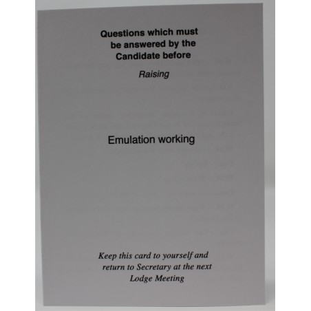 Emulation Raising Question Card .