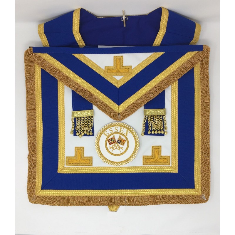 Craft Provincial/Metropolitan Full Dress Masonic Apron & Collar (Finest Quality) with Badge